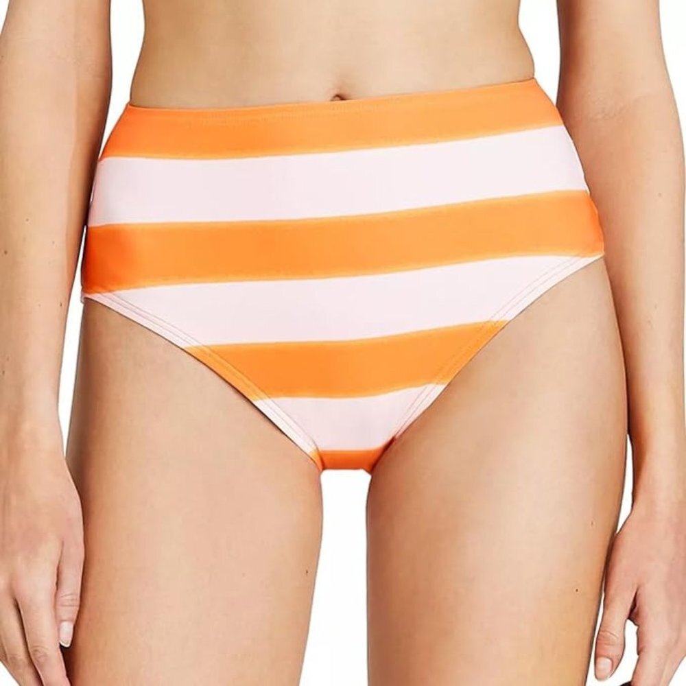 Kate Spade New York Women's High-Waist Bikini Bottoms Orange Soda